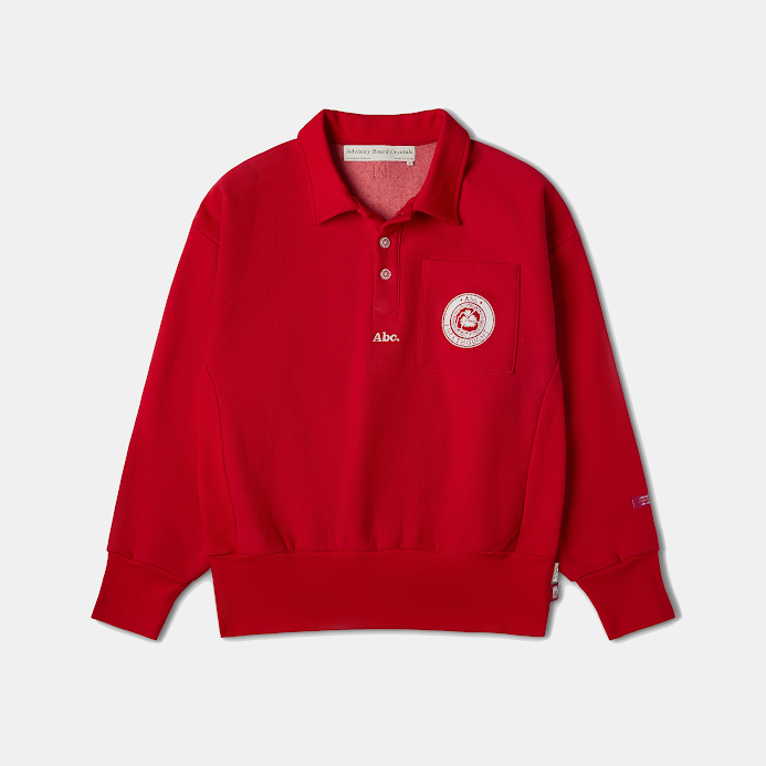 Critical Thinking Collared Crew (SS24)-Red
