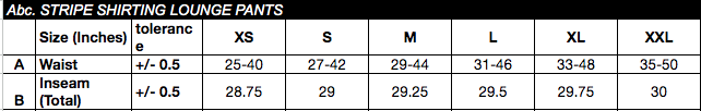 size chart image