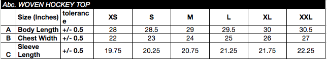 size chart image