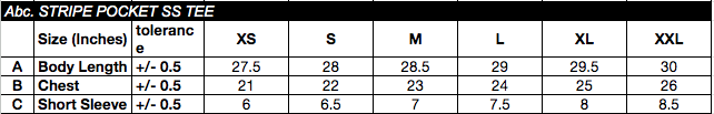 size chart image