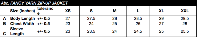 size chart image