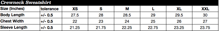 size chart image