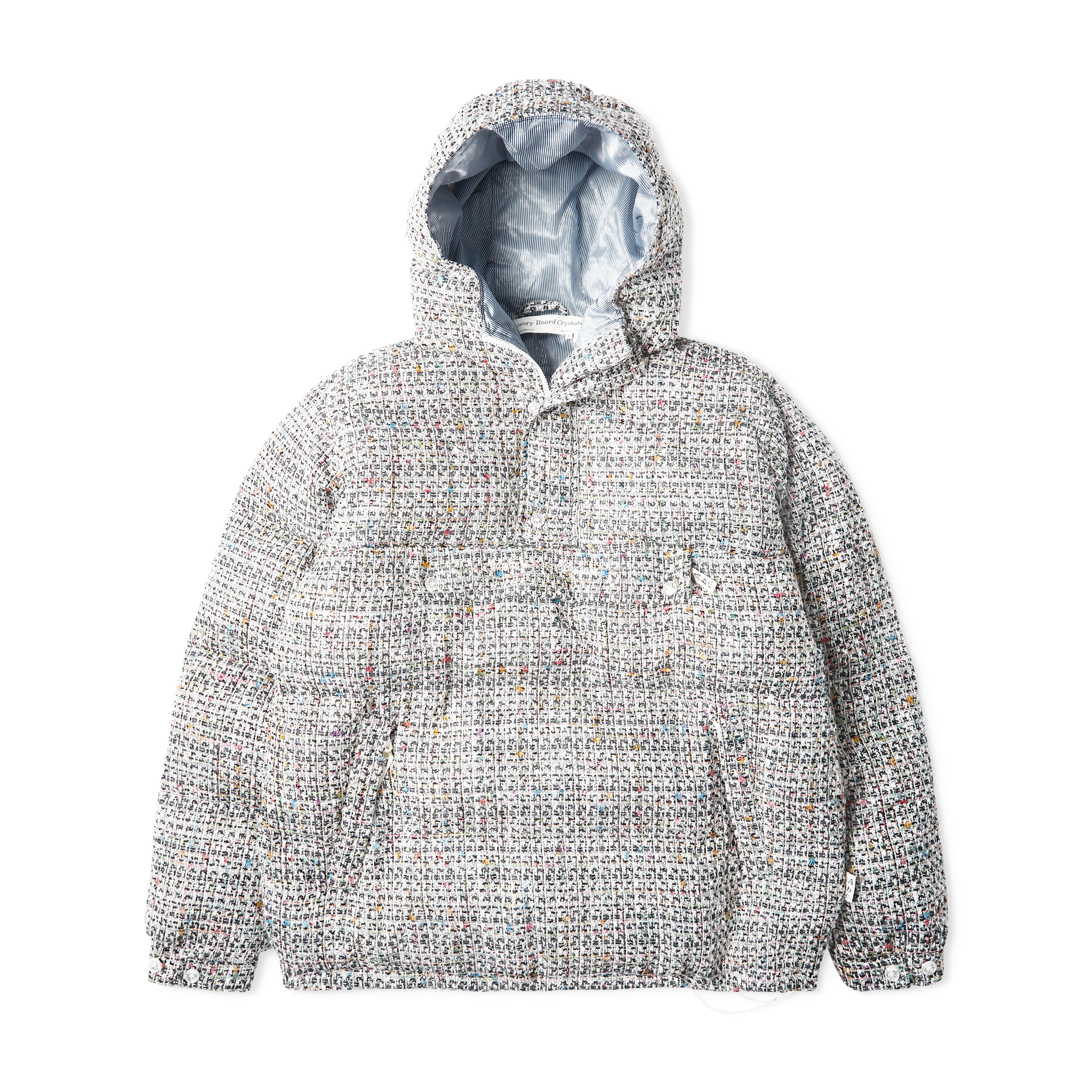 Abc. Tweed Hooded Puffer Jacket (White)- FW24