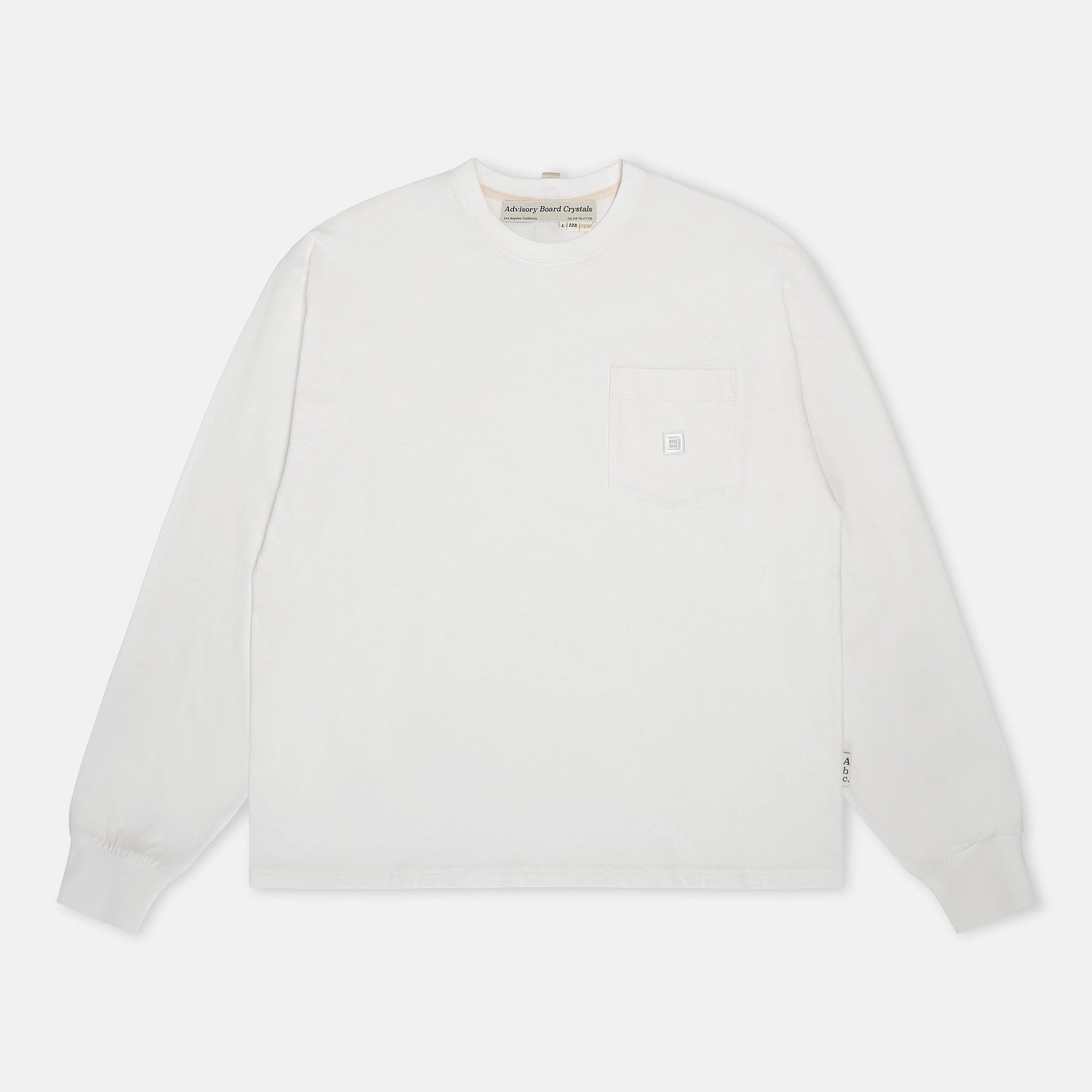 Abc.123. Silver Hologram Long Sleeve Tee (White) -FW24