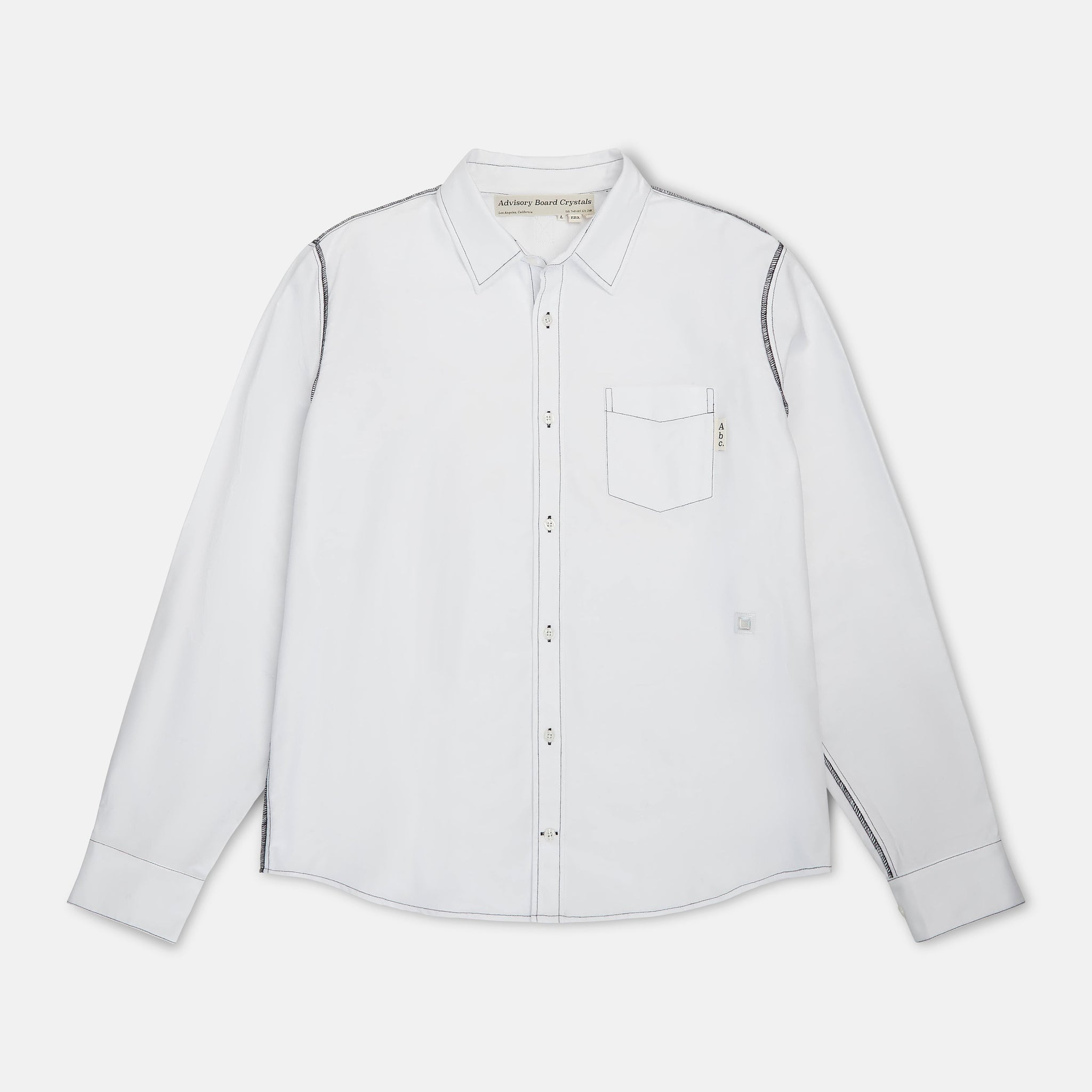 Abc. 123. Silver Hologram Oxford Shirt (White)- FW24